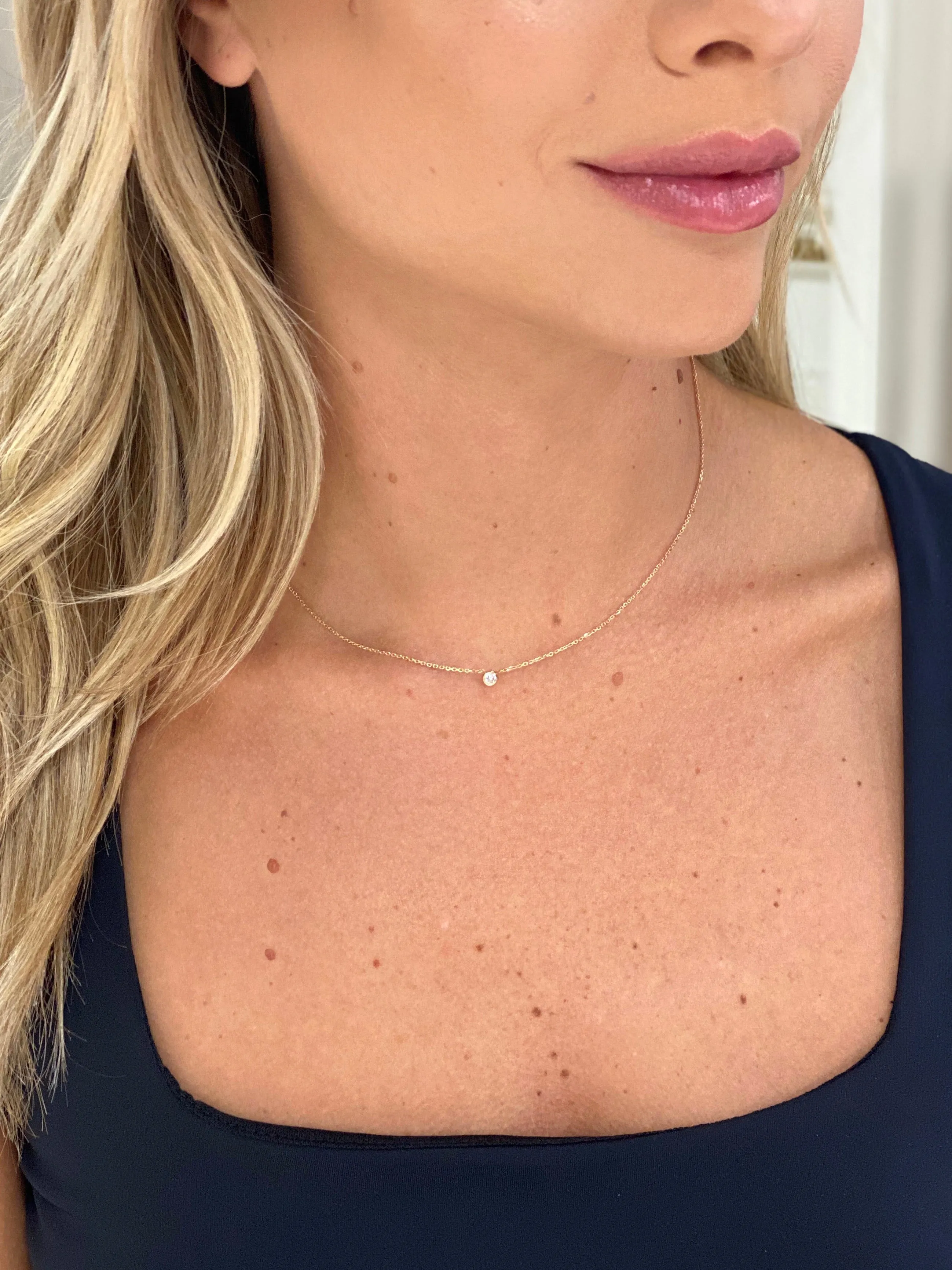 Annabelle Single Diamond Pendant Necklace 0.15 ct