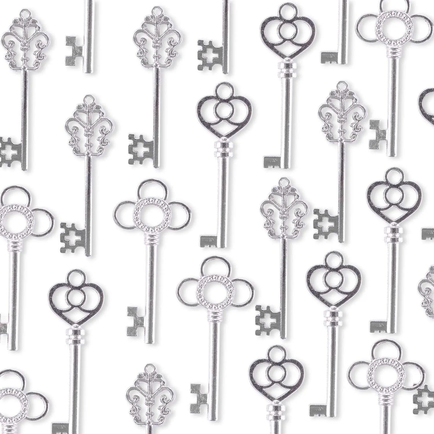 Antique Style Bronze Brass Skeleton Castle Dungeon Pirate Keys for Birthday Party Favors, Mini Treasure Gifts, Medieval Middle Ages Theme (30 Pieces) (Gold)