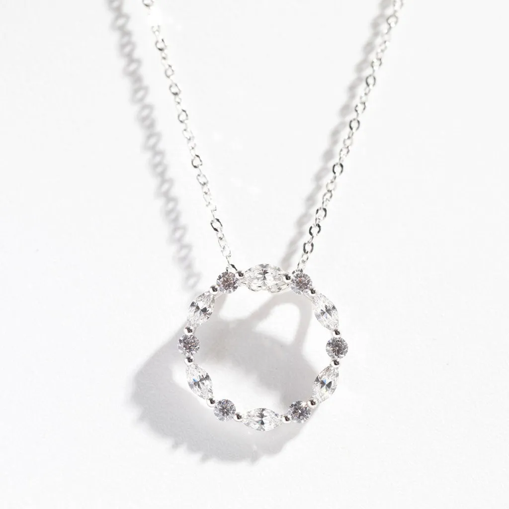 Arc of Light Necklace | 9ct White Gold