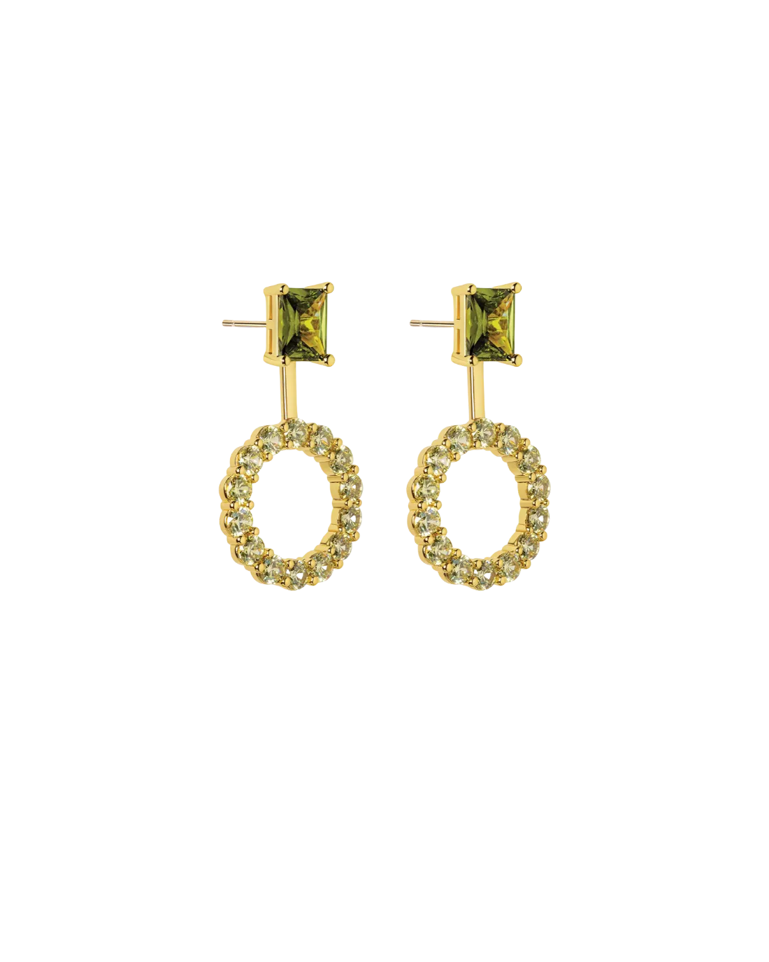 Astrid Peridot Studs with Round Jacket