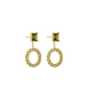 Astrid Peridot Studs with Round Jacket