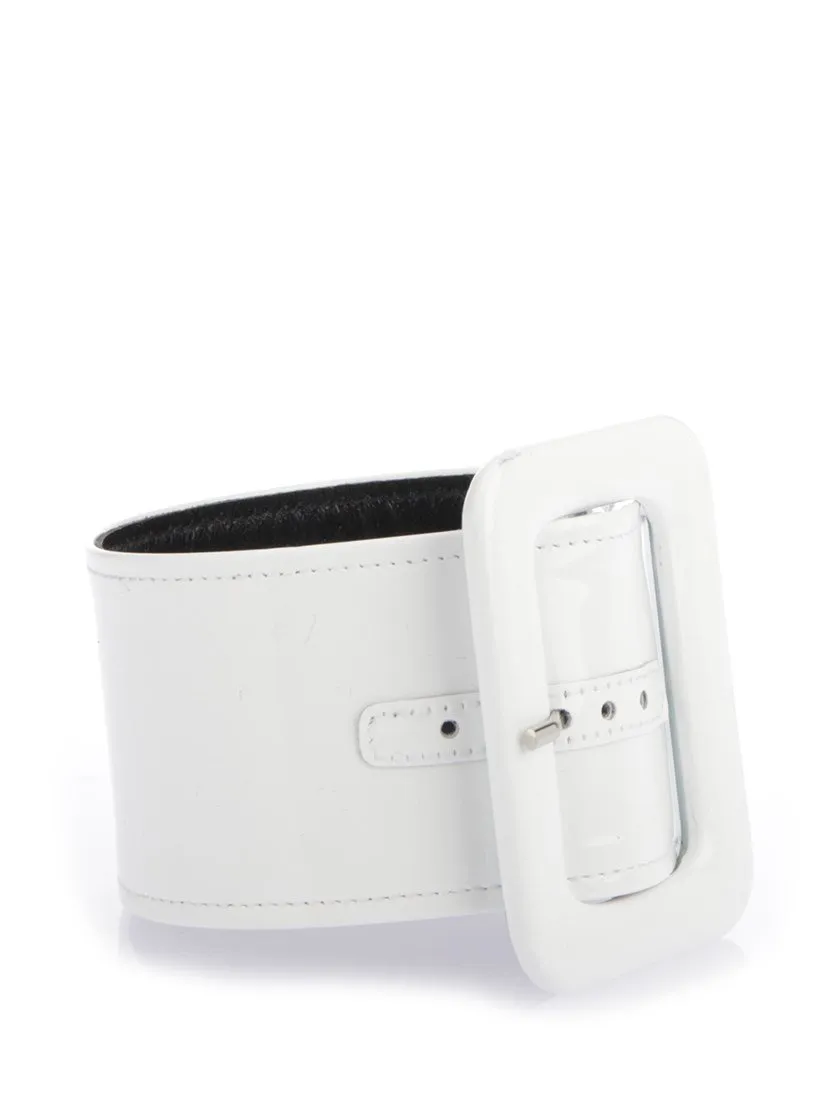 Attico Patent Leather Buckle Anklets