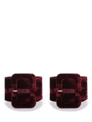 Attico Velvet Buckle Anklets
