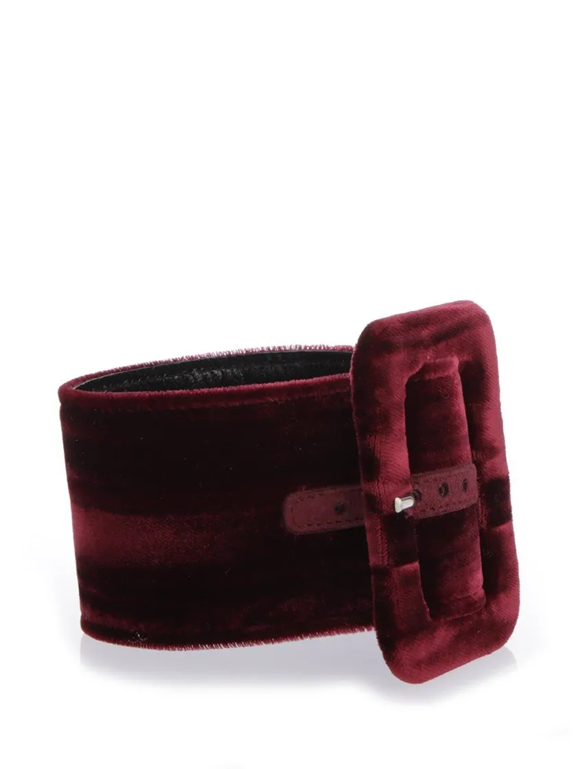 Attico Velvet Buckle Anklets