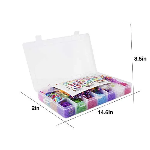 AX19001 Rubber Band Bracelet Kit for Girls Toys - 11700  PCS DIY Bracelet Making Kit Includes 10000  Bands in 28 Colors, 175 Beads, 30 Charms, 5 Tassels, 5 Crochet Hooks, 3 Hair Clips