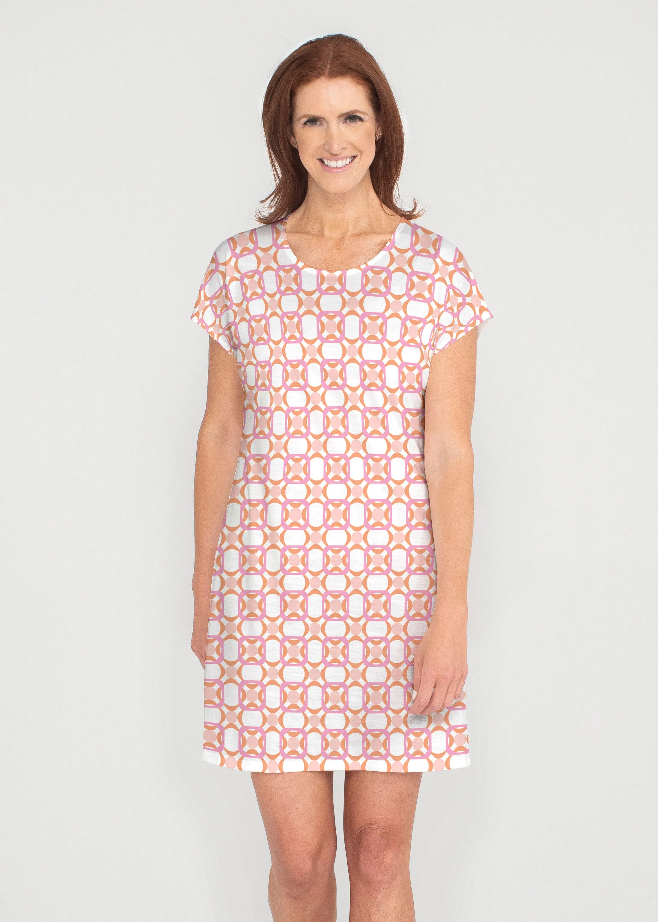 Bangles & Dots (8022) ~ French Terry Short Sleeve Crew Dress