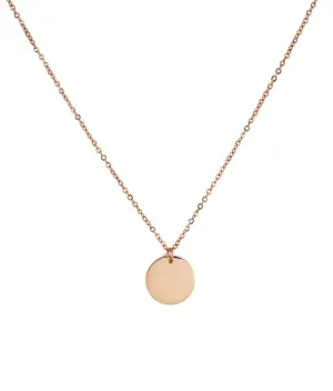 Baobei Women Nickel Free Necklace Circle Pendants Rose Gold Plated Stainless Steel circle Necklace Round Charms Minimalist Style Geometric Design