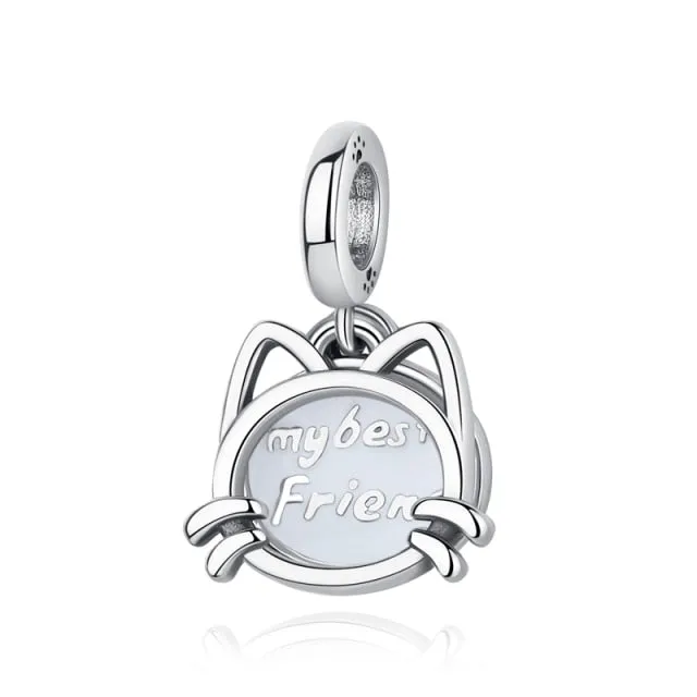 Bead Love Dog Paw Pendant Charms
