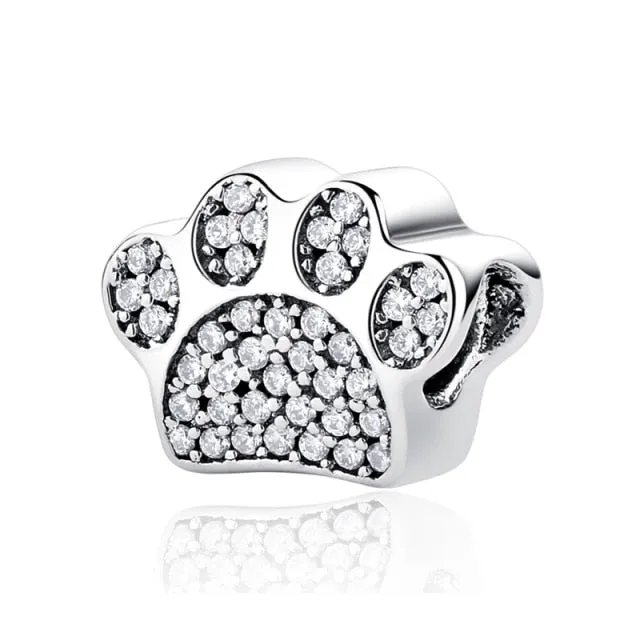 Bead Love Dog Paw Pendant Charms