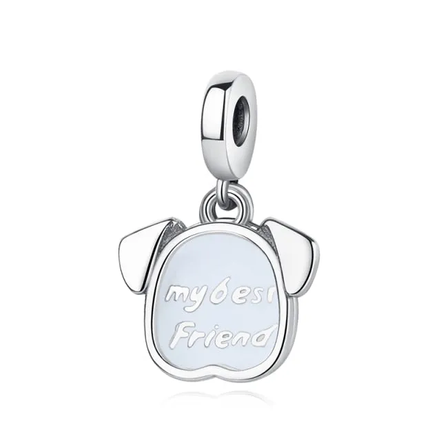 Bead Love Dog Paw Pendant Charms
