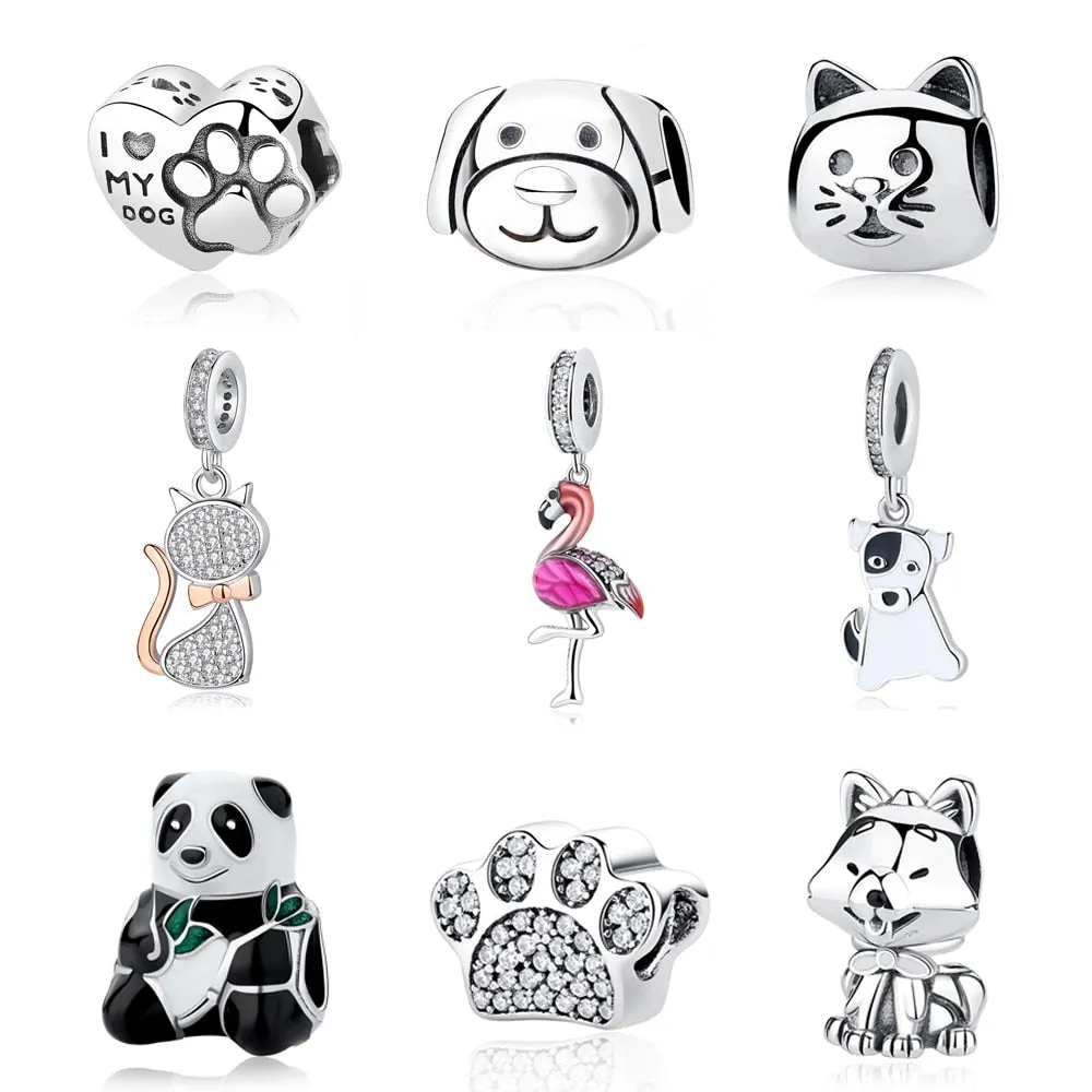 Bead Love Dog Paw Pendant Charms