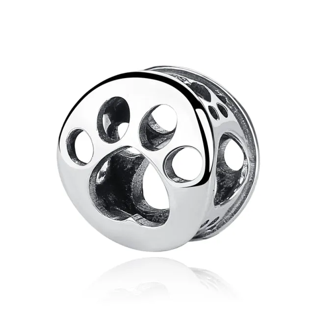 Bead Love Dog Paw Pendant Charms