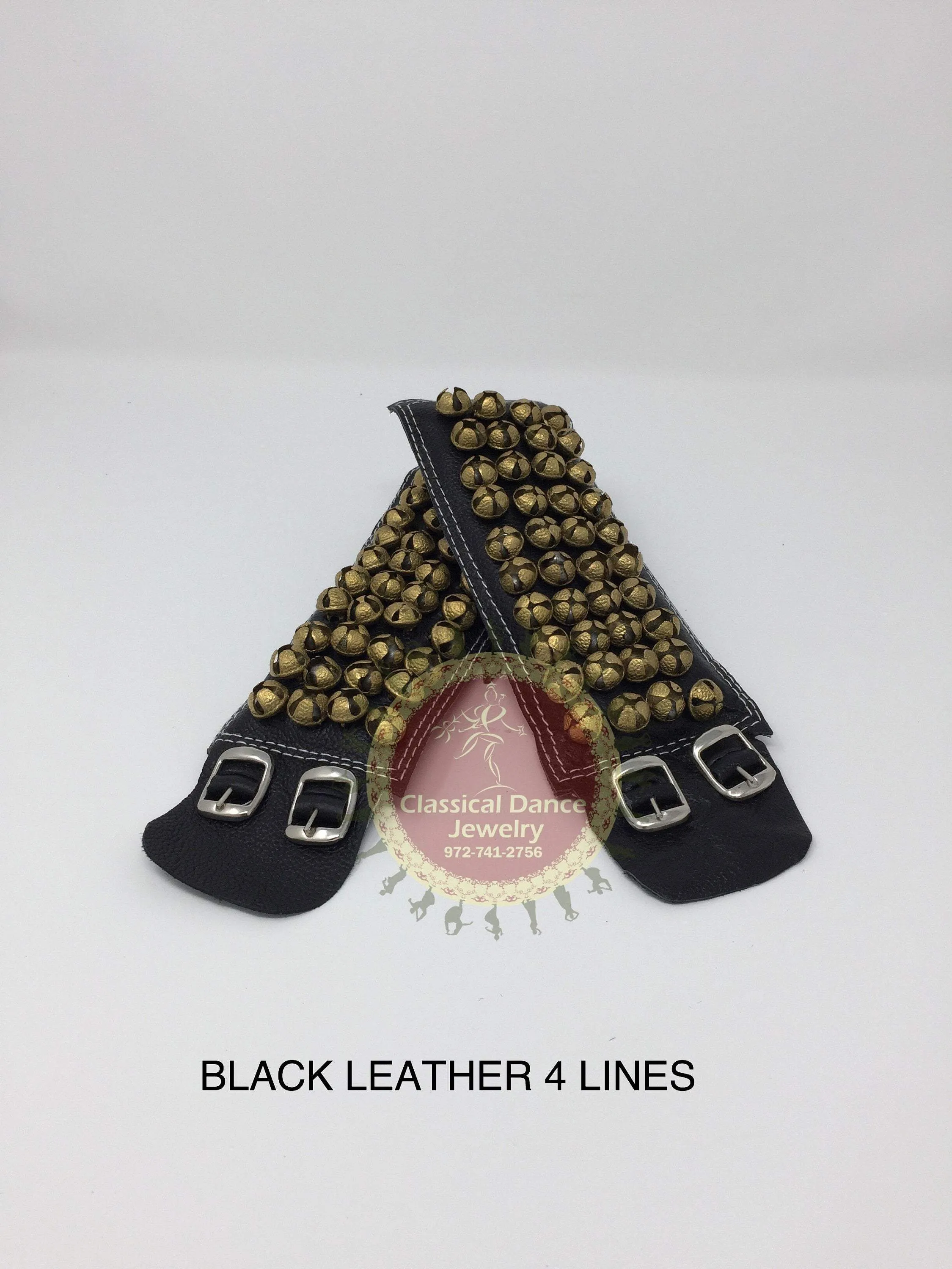 Black Leather | salangai/Ghungroo/anklets /bells/Payal | Bharatnatyam, Kuchipudi, Kathak | Classical Dance Jewelry
