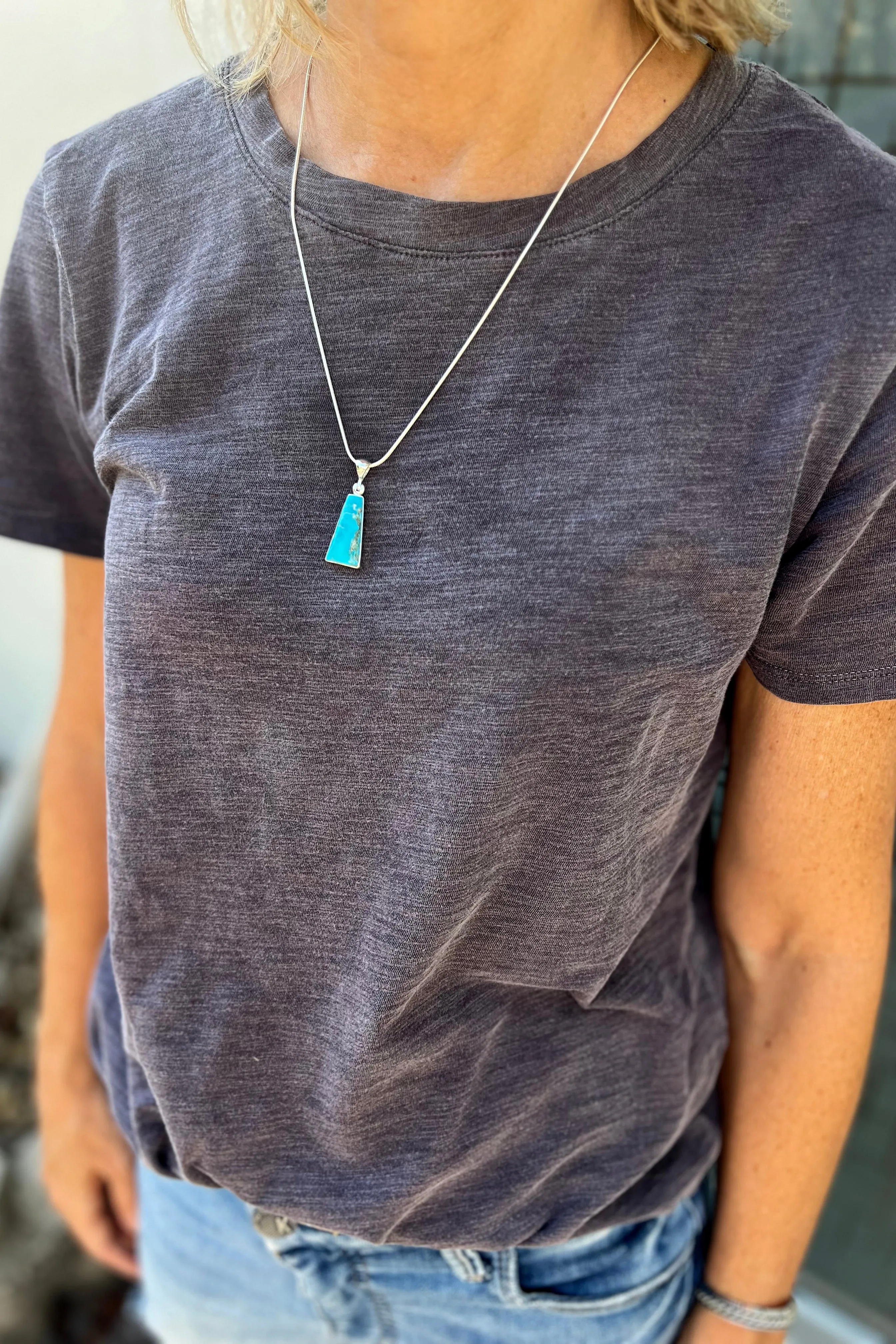 Blue Turquoise Small Pendant