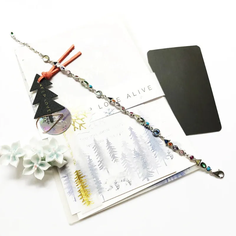 Boho-inspired Colorful Geometric Rhinestone Shaped Bracelets