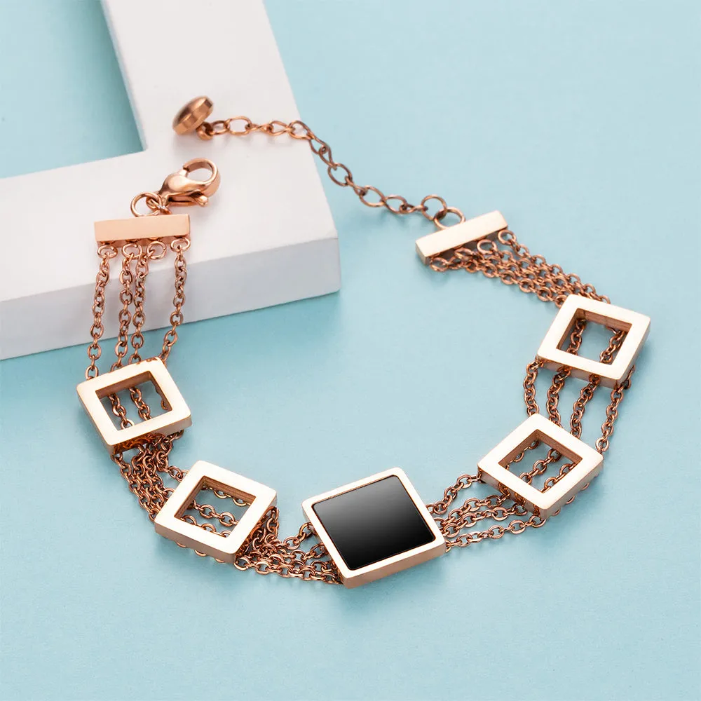 Boxed Glamourous Geometric Earrings and Bracelet Set