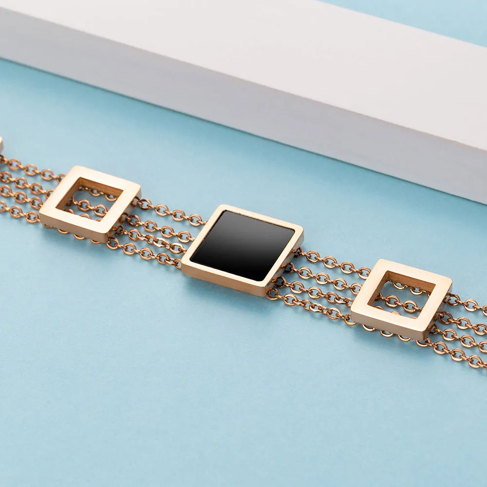 Boxed Glamourous Geometric Earrings and Bracelet Set
