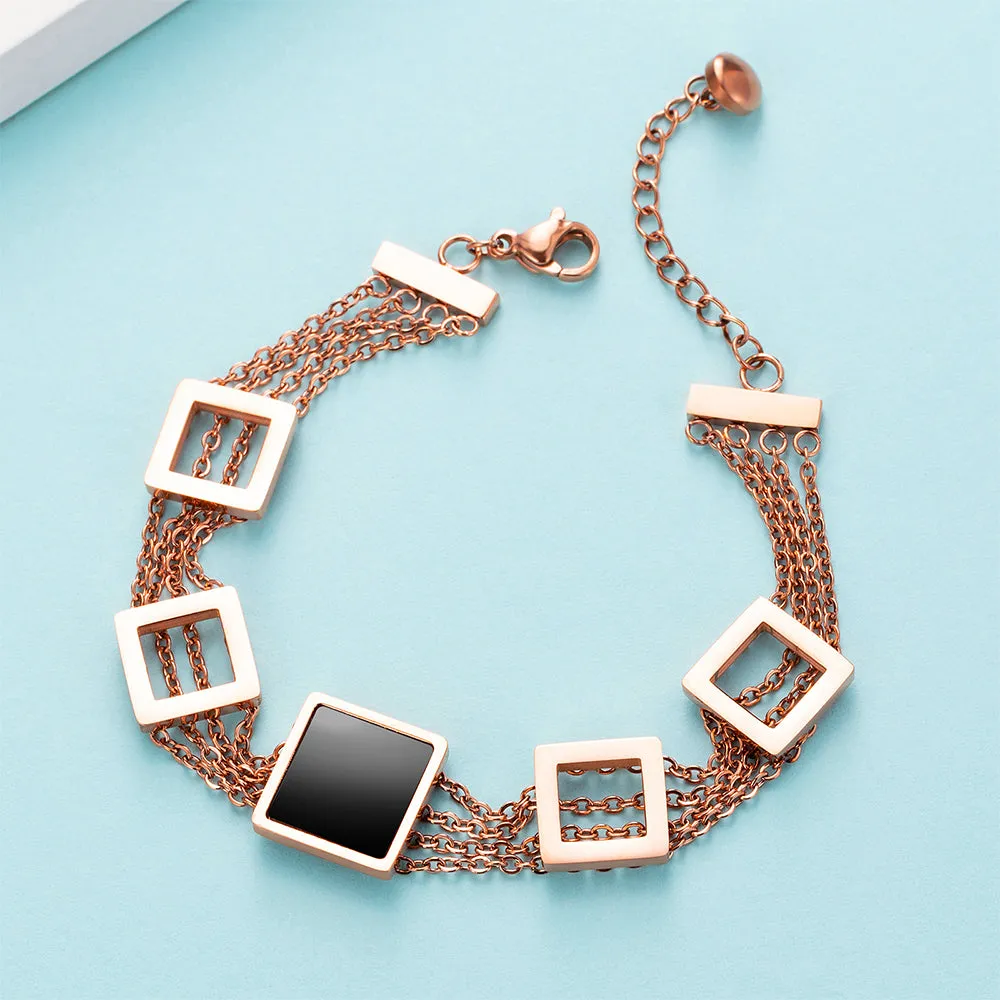 Boxed Glamourous Geometric Earrings and Bracelet Set