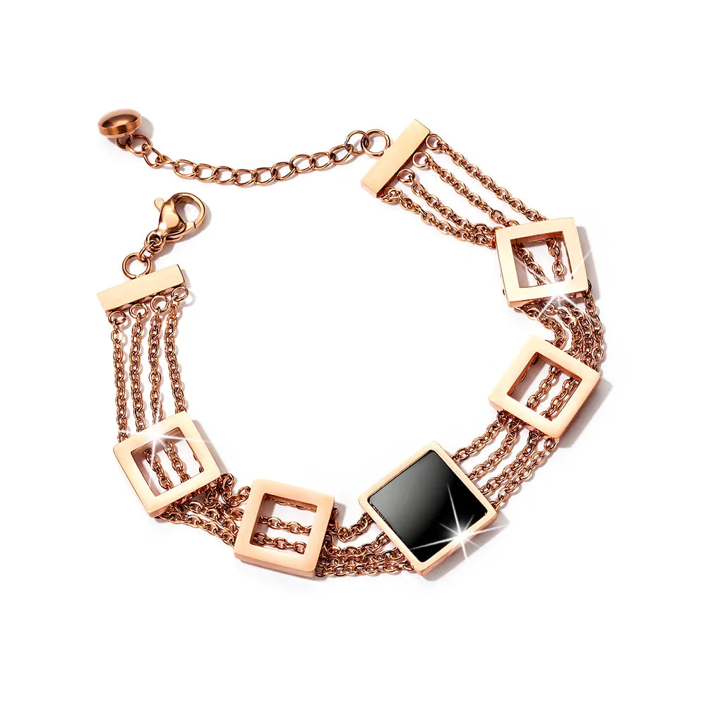 Boxed Glamourous Geometric Earrings and Bracelet Set