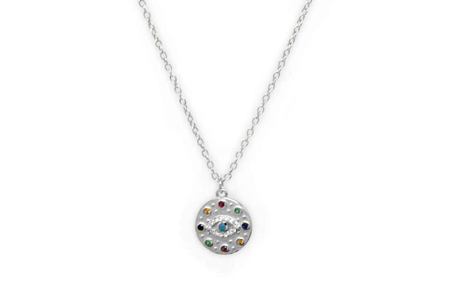 Bramble CZ Evil Eye Sterling Silver Necklace