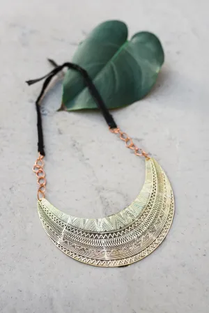 Brass Crescent Moon Necklace