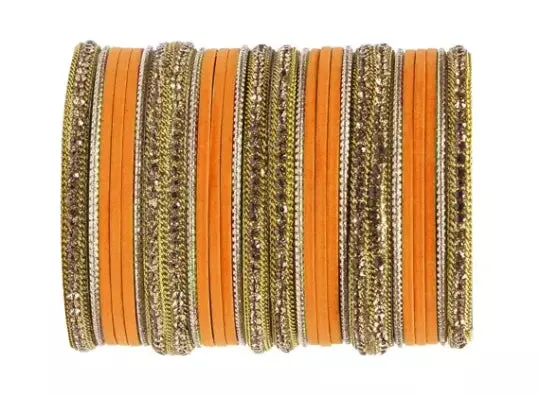 Bridal Kundan Bangles Set Plain Metal Charm Bracelet For Women Indian