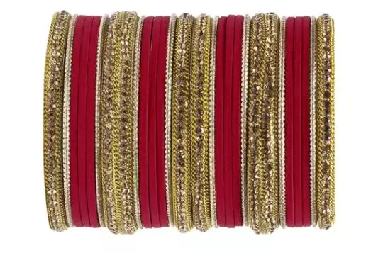 Bridal Kundan Bangles Set Plain Metal Charm Bracelet For Women Indian
