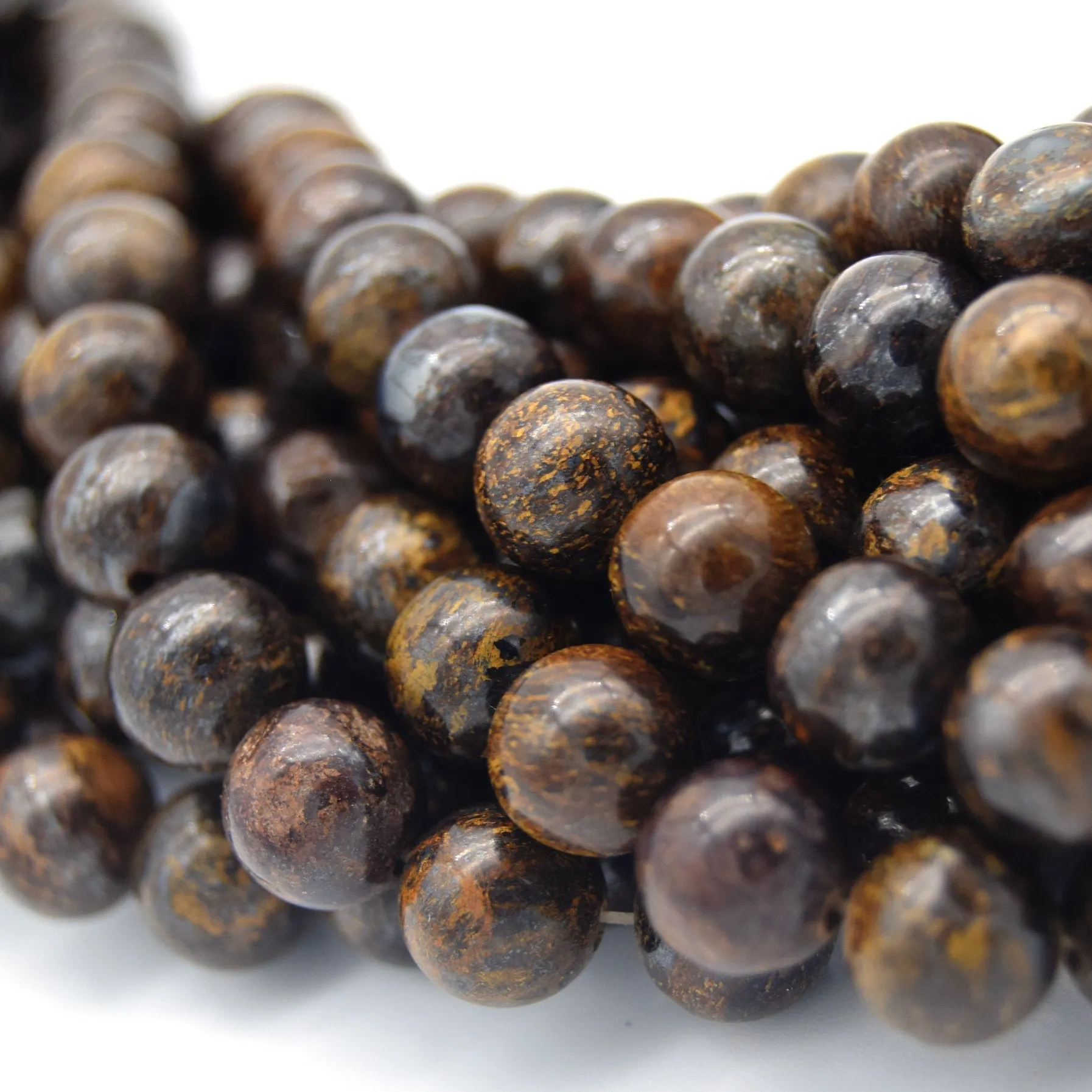 Bronzite Beads | Smooth Round Natural Gemstone Beads - 4mm 6mm 8mm 10mm  12mm Available