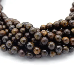 Bronzite Beads | Smooth Round Natural Gemstone Beads - 4mm 6mm 8mm 10mm  12mm Available