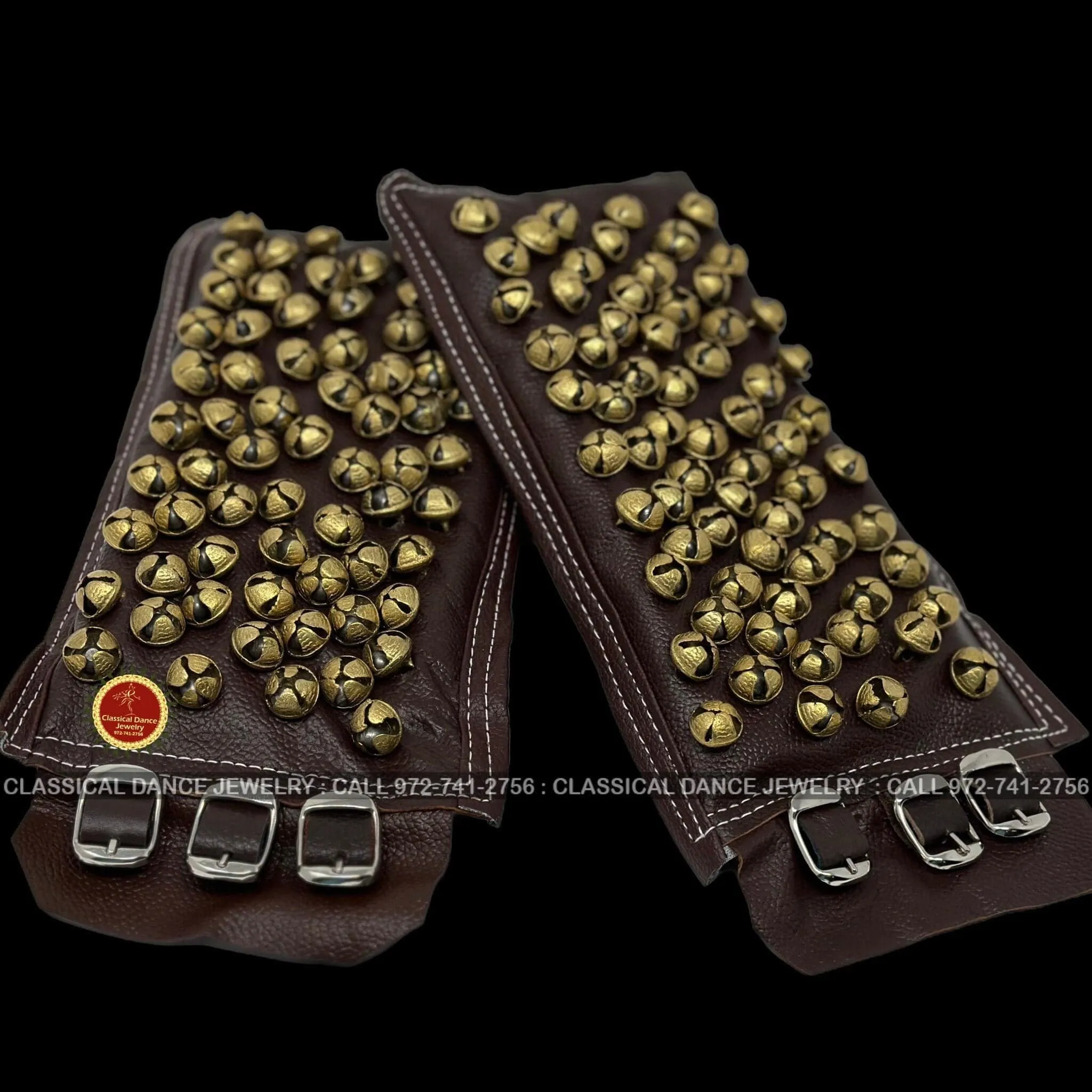Brown Leather BELLS | salangai Ghungroo anklets Payal | Bharatanatyam, Kuchipudi, Kathak | Classical Dance Jewelry