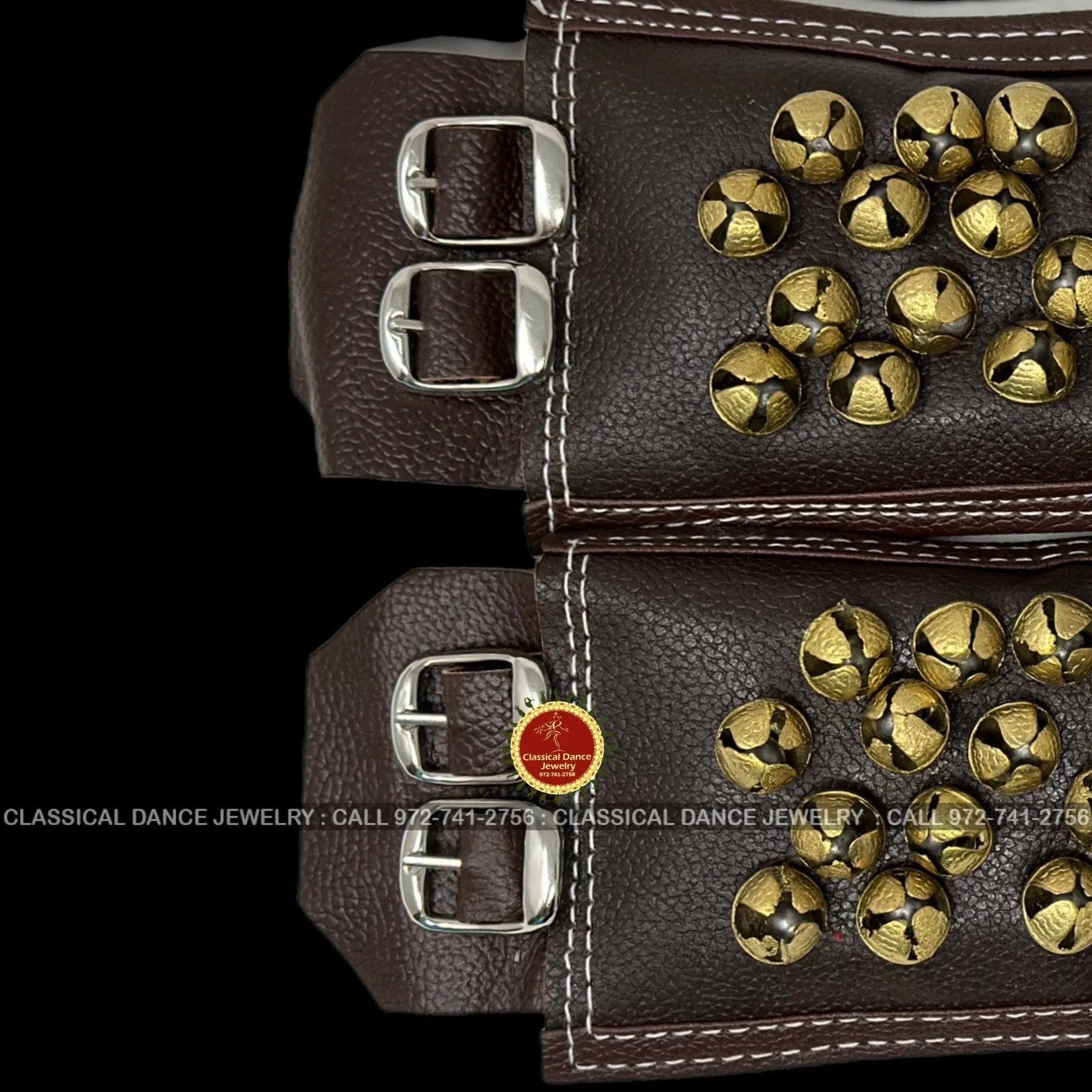 Brown Leather BELLS | salangai Ghungroo anklets Payal | Bharatanatyam, Kuchipudi, Kathak | Classical Dance Jewelry