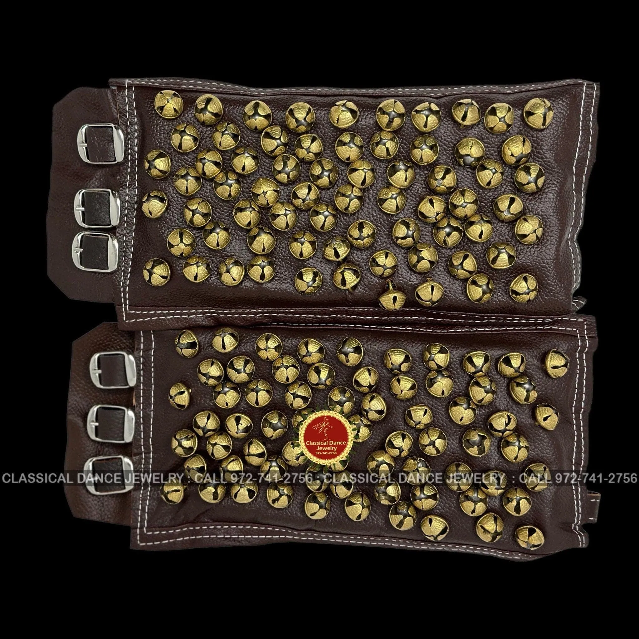 Brown Leather BELLS | salangai Ghungroo anklets Payal | Bharatanatyam, Kuchipudi, Kathak | Classical Dance Jewelry