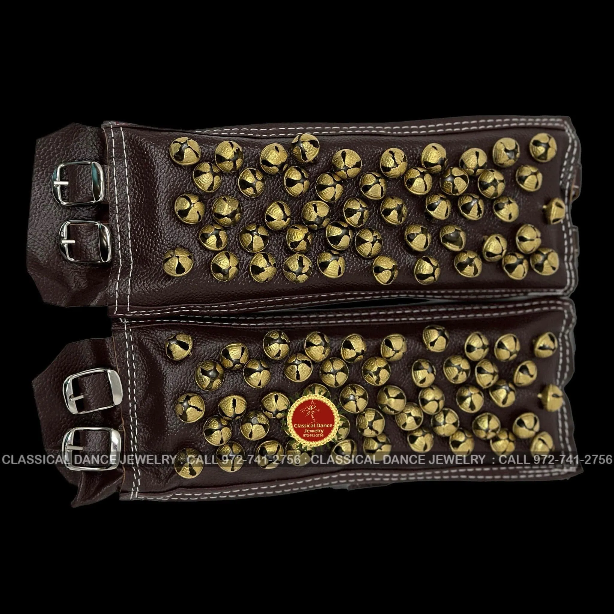 Brown Leather BELLS | salangai Ghungroo anklets Payal | Bharatanatyam, Kuchipudi, Kathak | Classical Dance Jewelry