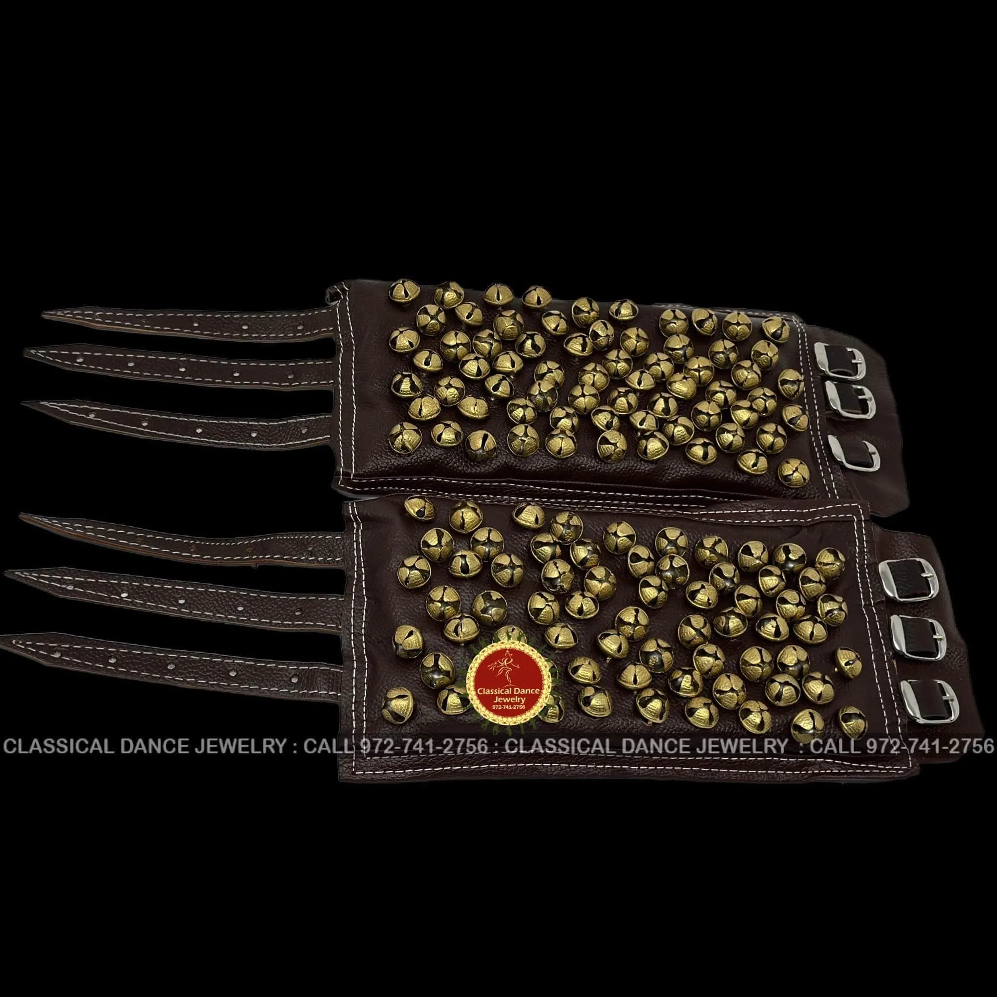 Brown Leather BELLS | salangai Ghungroo anklets Payal | Bharatanatyam, Kuchipudi, Kathak | Classical Dance Jewelry