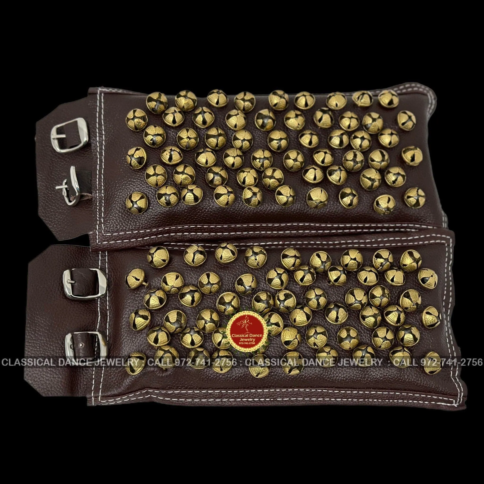 Brown Leather BELLS | salangai Ghungroo anklets Payal | Bharatanatyam, Kuchipudi, Kathak | Classical Dance Jewelry