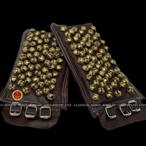 Brown Leather BELLS | salangai Ghungroo anklets Payal | Bharatanatyam, Kuchipudi, Kathak | Classical Dance Jewelry