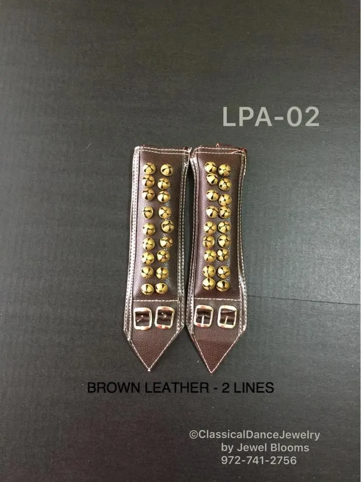 Brown Leather | salangai/Ghungroo/anklets/bells/Payal | Bharatanatyam, Kuchipudi, Kathak | Classical Dance Jewelry