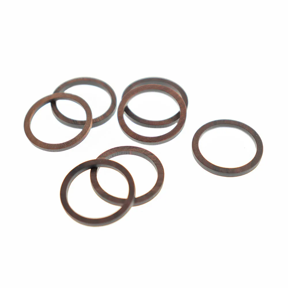 BULK 10 Linking Ring Natural Wood Charms 2 Sided - WP560