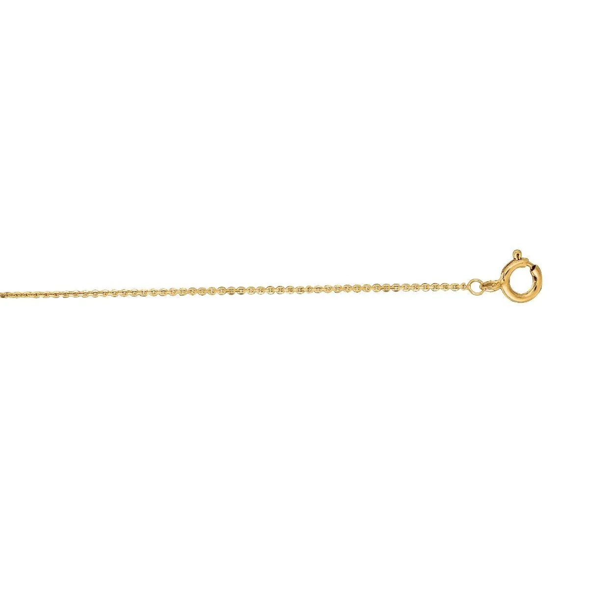 Cable Chain 14k Solid Yellow Gold 16" 18" 20" - 0.7mm - Dainty Minimalist Diamond cut Pendant Chain For Women - Genuine 14kt Gold