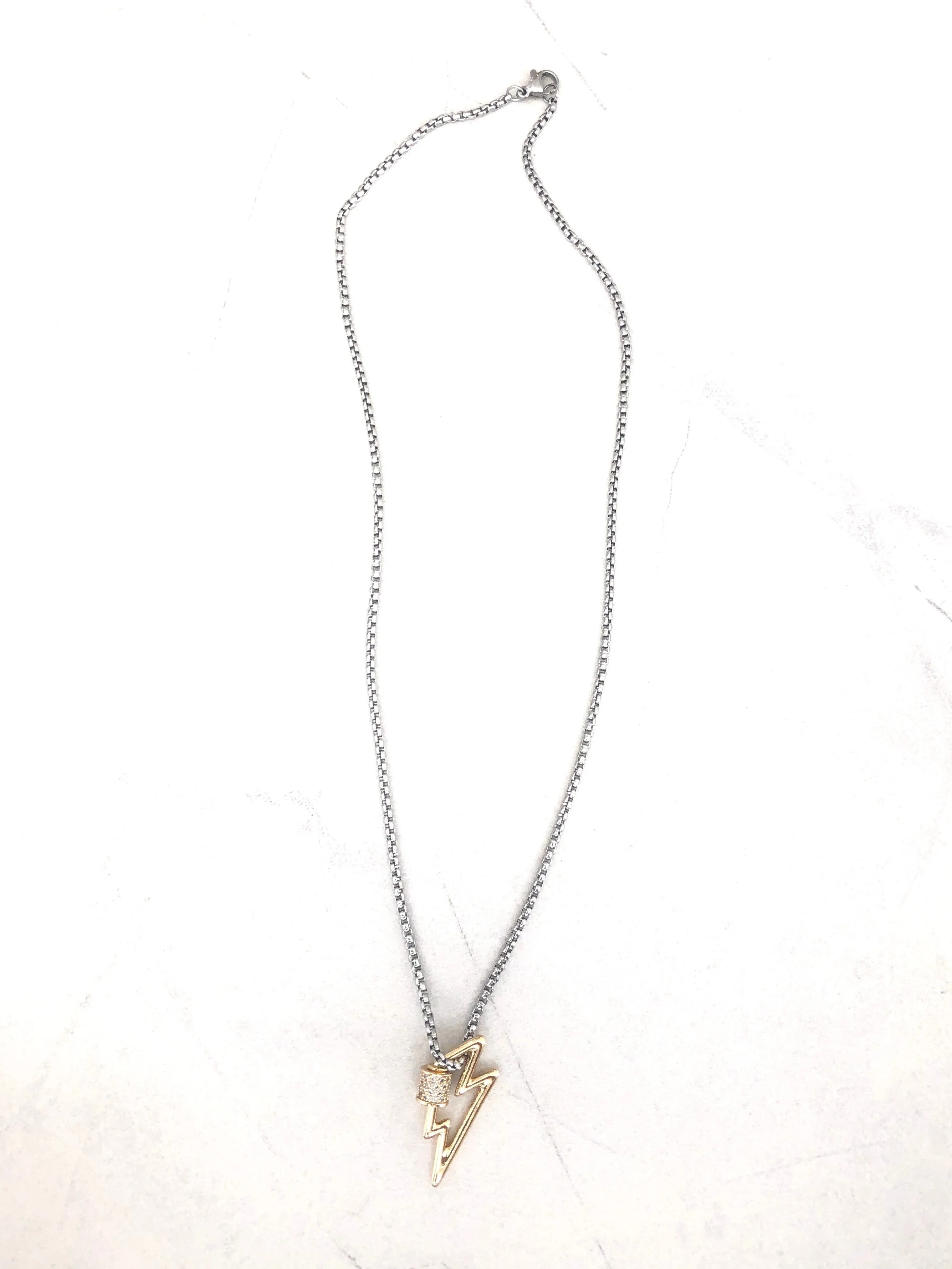 CARABINER - ÉCLAIR LOCK PAVÉ NECKLACE