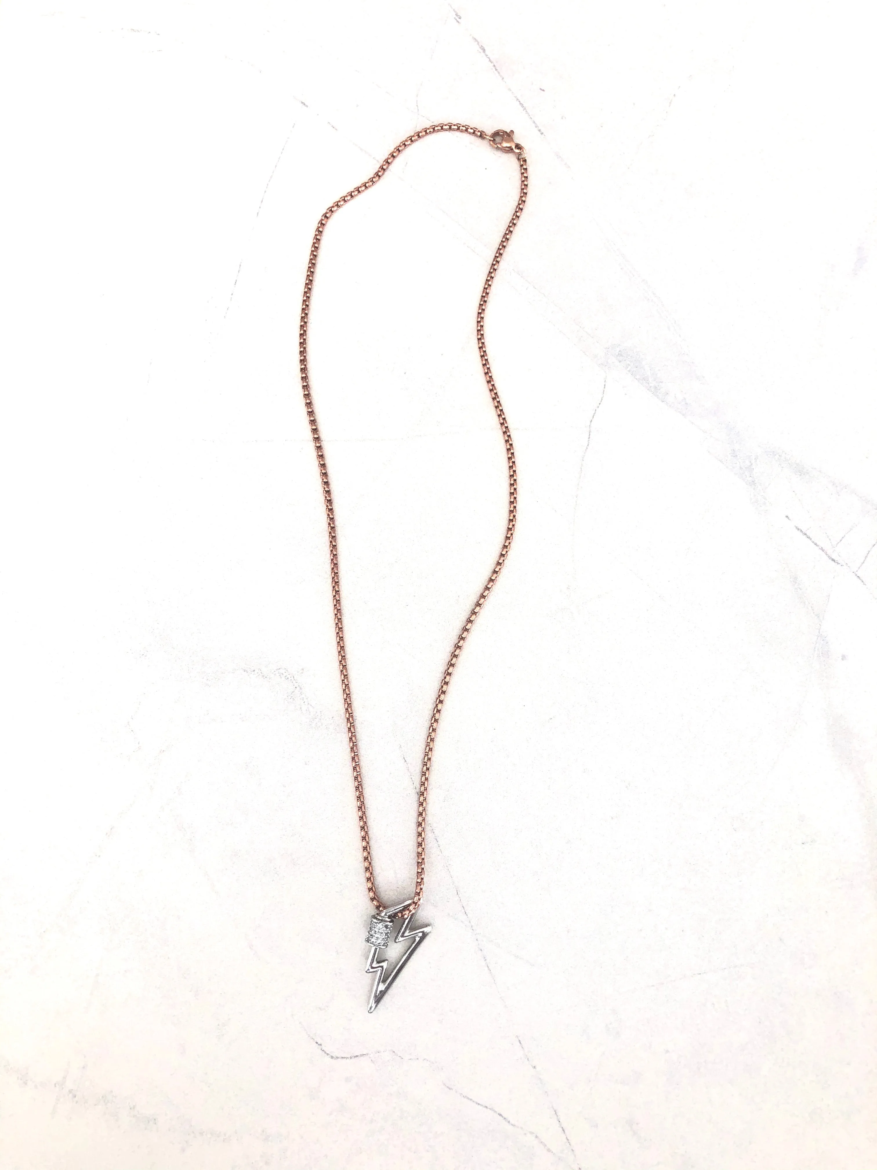 CARABINER - ÉCLAIR LOCK PAVÉ NECKLACE
