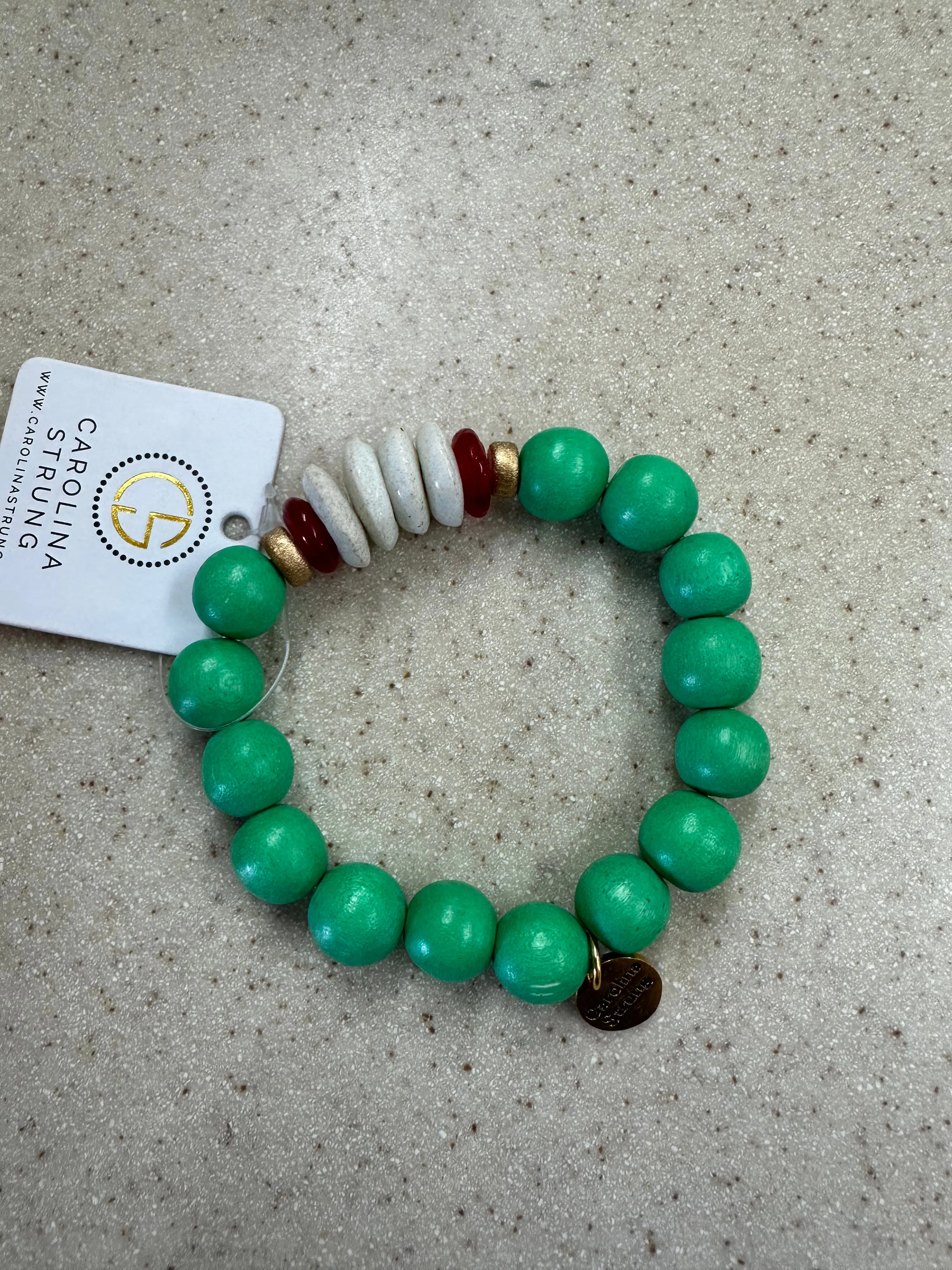 Carolina Strung- Palmer Bracelet-White