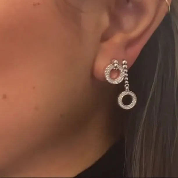Caviar Spark Circle Diamond Stud Earrings