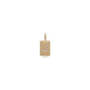 CHARM crystal J pendant, gold-plated