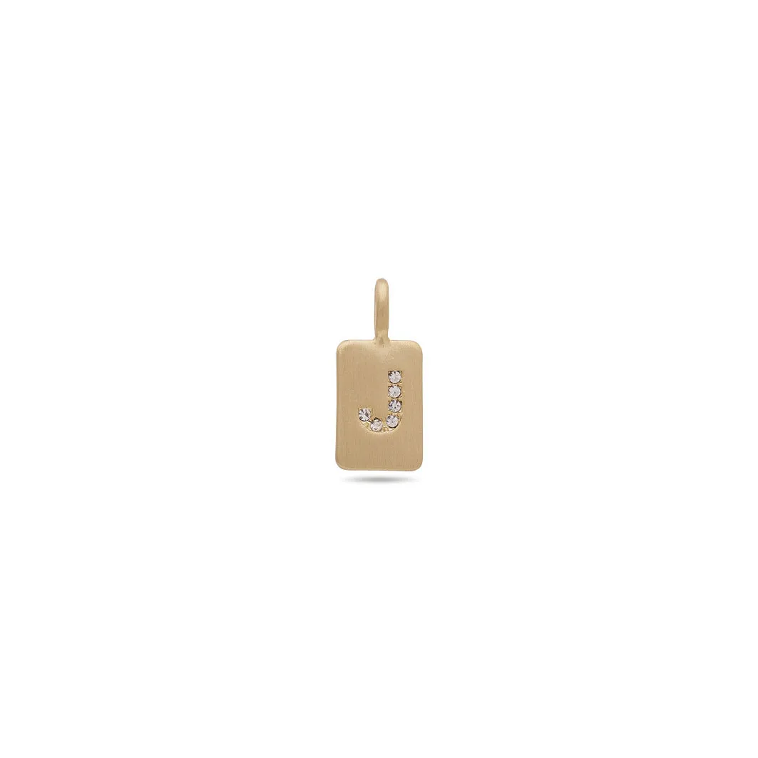 CHARM crystal J pendant, gold-plated