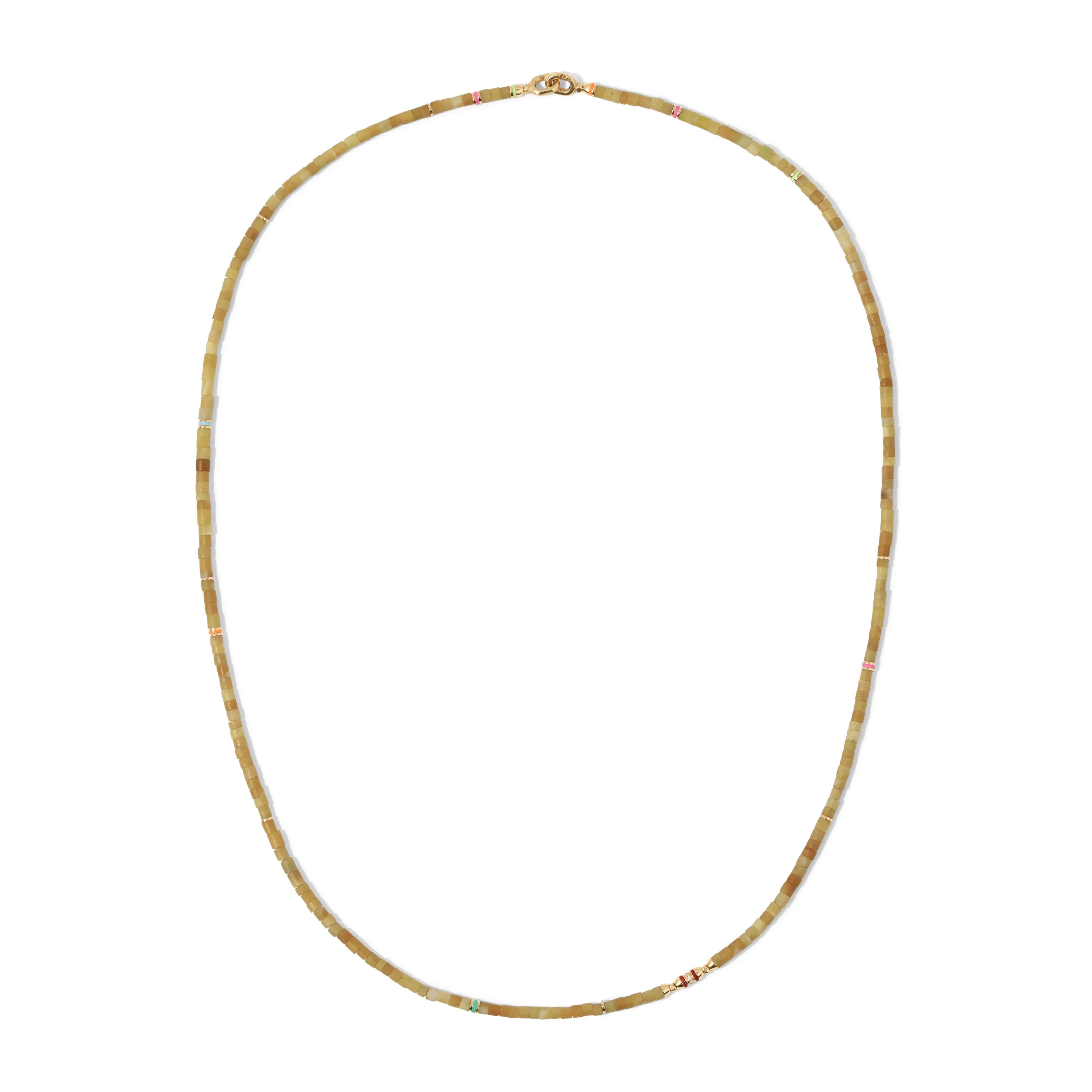 Cherish Necklace/Bracelet | Green Afghan Jade | Yellow Gold
