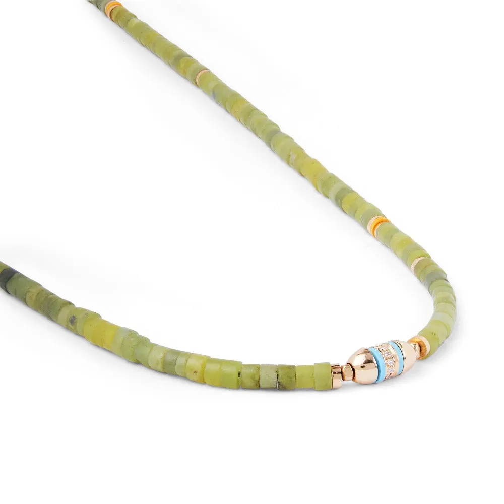 Cherish Necklace/Bracelet | Green Afghan Jade | Yellow Gold
