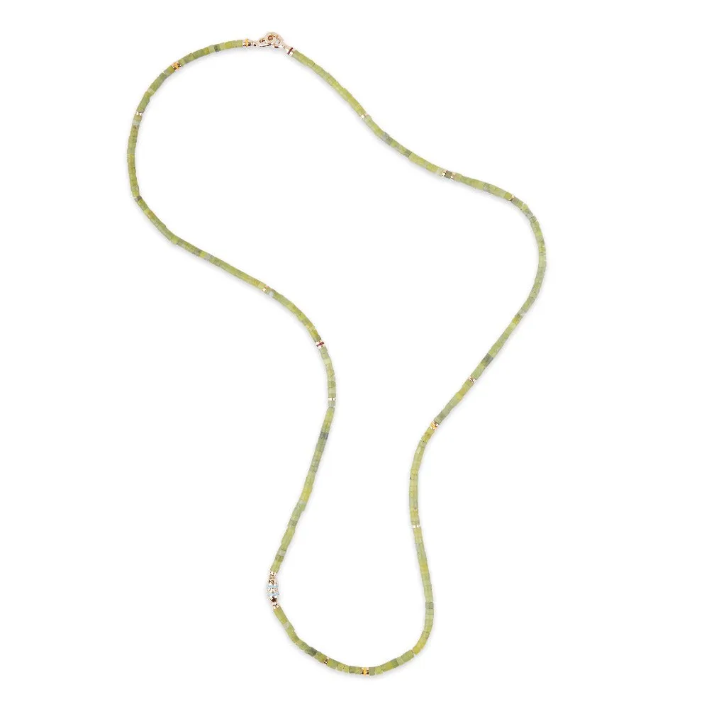 Cherish Necklace/Bracelet | Green Afghan Jade | Yellow Gold