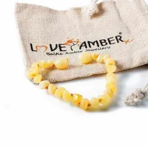 Child Ambrosia Polished Butterscotch Baltic Amber Anklet Bracelet