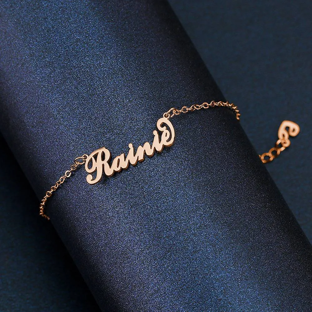 Children's Name Bracelet Rose Gold Plated - Length Adjustable